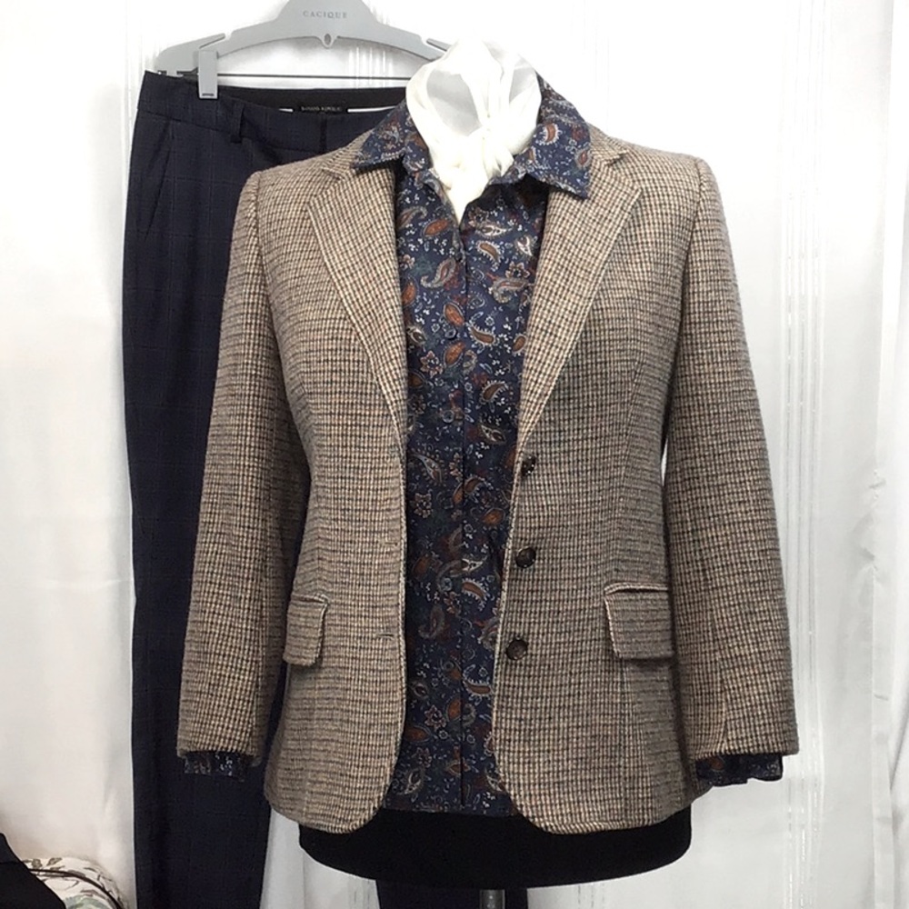 Vintage Ah! AUSTIN HILL Brown Wool Harris Tweed Blazer